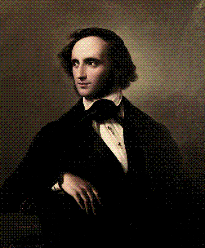 Wilhelm Hensel's 1847 portrait drawing of the composer Felix Mendelssohn Bartholdy